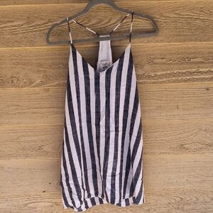 Style Rock Striped Strappy Racerback Mini Dress
